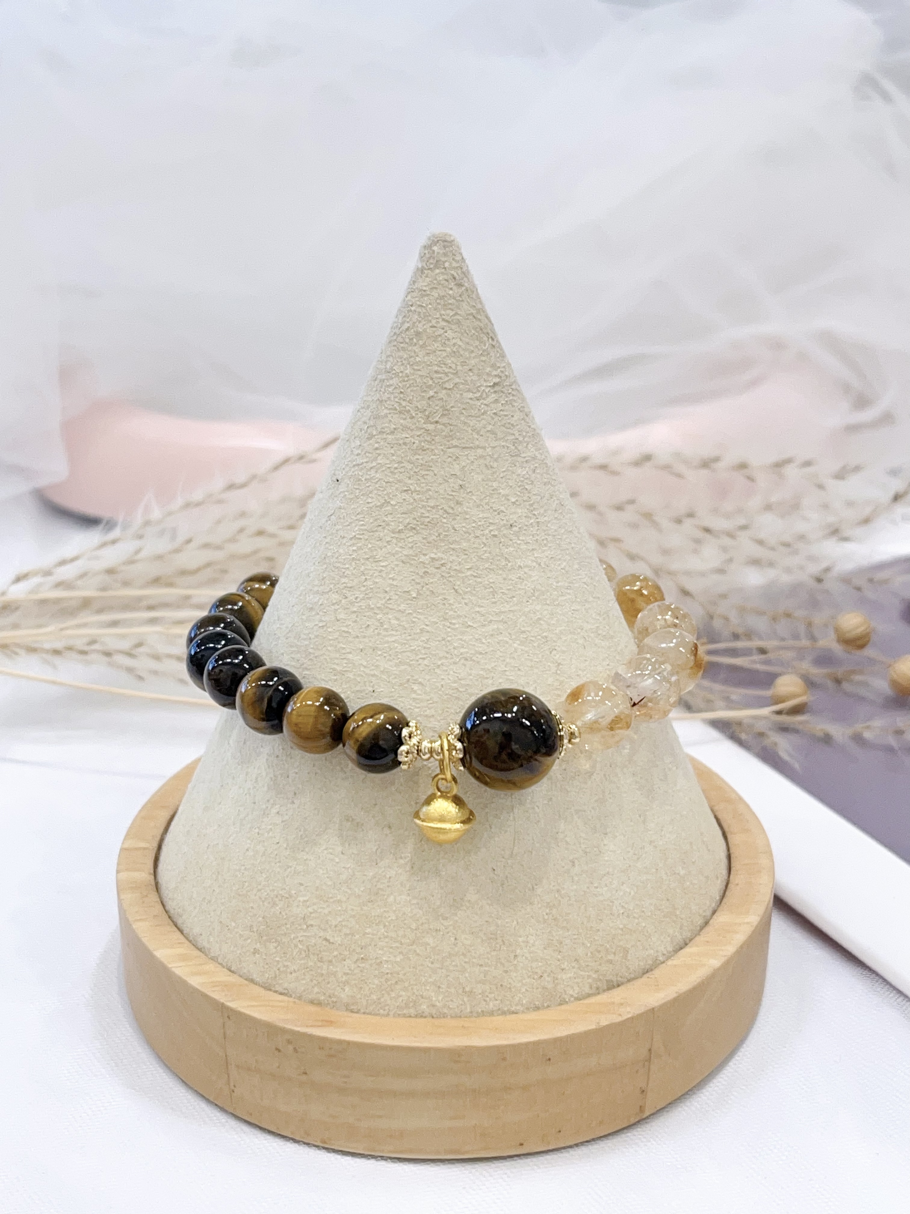 🐯 黄虎眼 × 白幽灵 × 黄塔晶手串 Yellow Tiger Eye & White Phantom Quartz & Yellow Phantom Quartz | 8mm-13mm