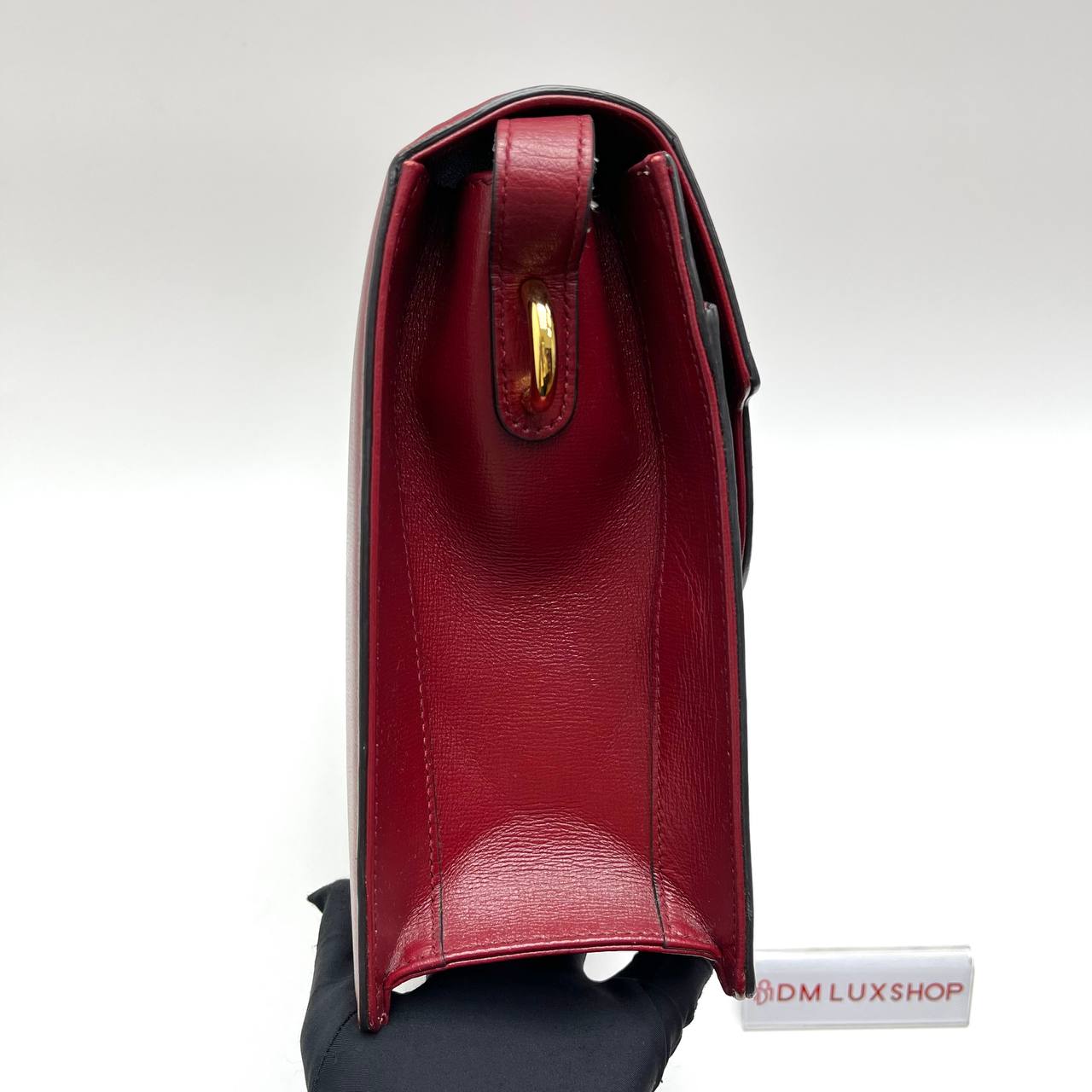 Gucci GG Ring Red Leather Shoulder Bag