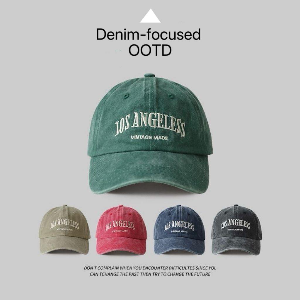 韓系洗水牛仔cap 帽