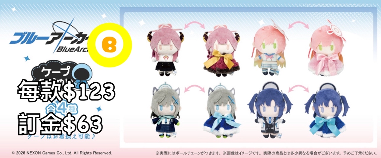 Preorder預7/2026年蔚藍檔案公仔