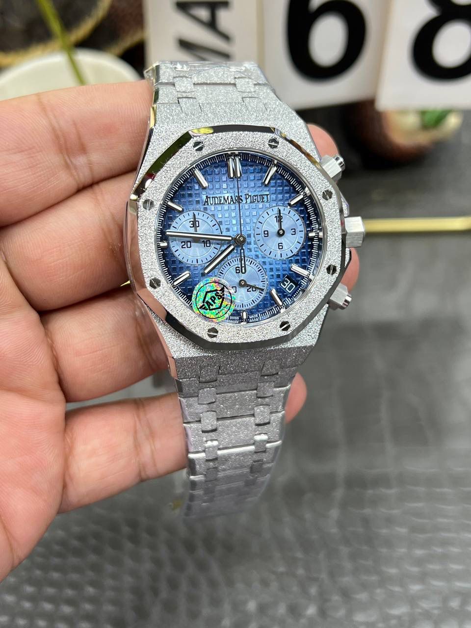 🚀爱彼皇家家橡树26240飞返计时全功能系列/41mm霜金烟熏蓝面/ 搭载原装开模定制Cal.4401全自动一体机械💯
