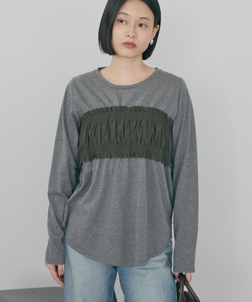 裹胸前設計感後綁帶上衣