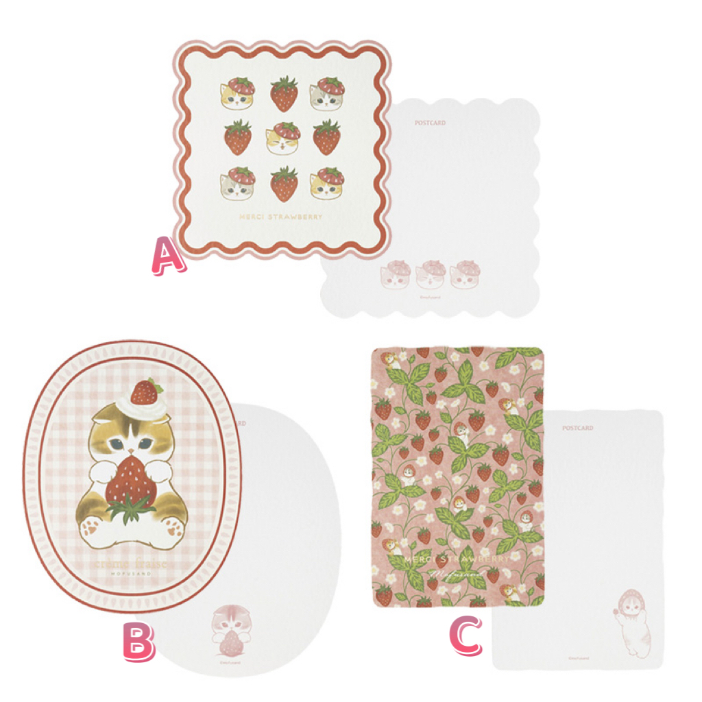 🎀【預訂】 mofusand 草莓🍓系列 Postcard 