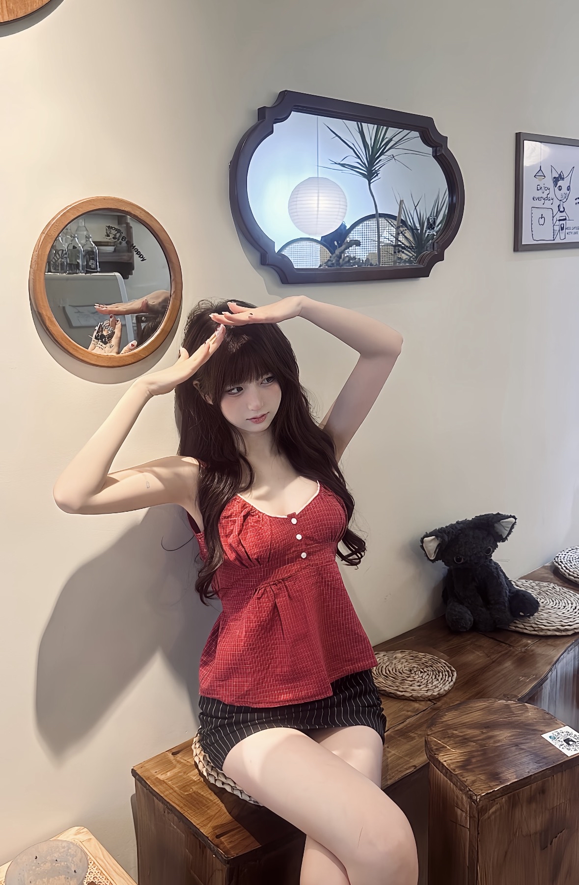 TP549美式格子吊带