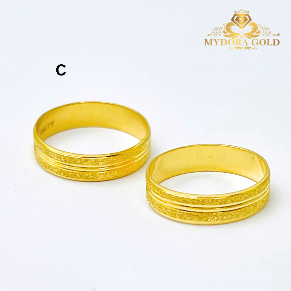 MYDORA Cincin Belah Rotan Double Pasir Liner l EMAS916/22K