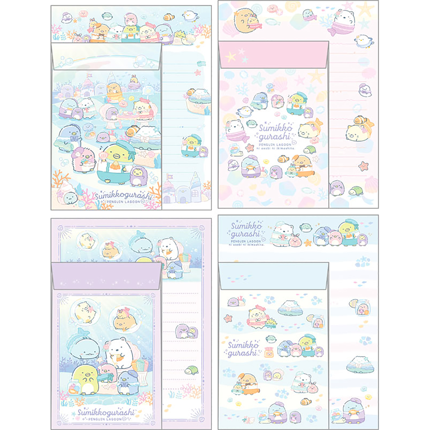 角落生物 - 企鵝潟湖系列信紙套裝 (藍色湖畔款)