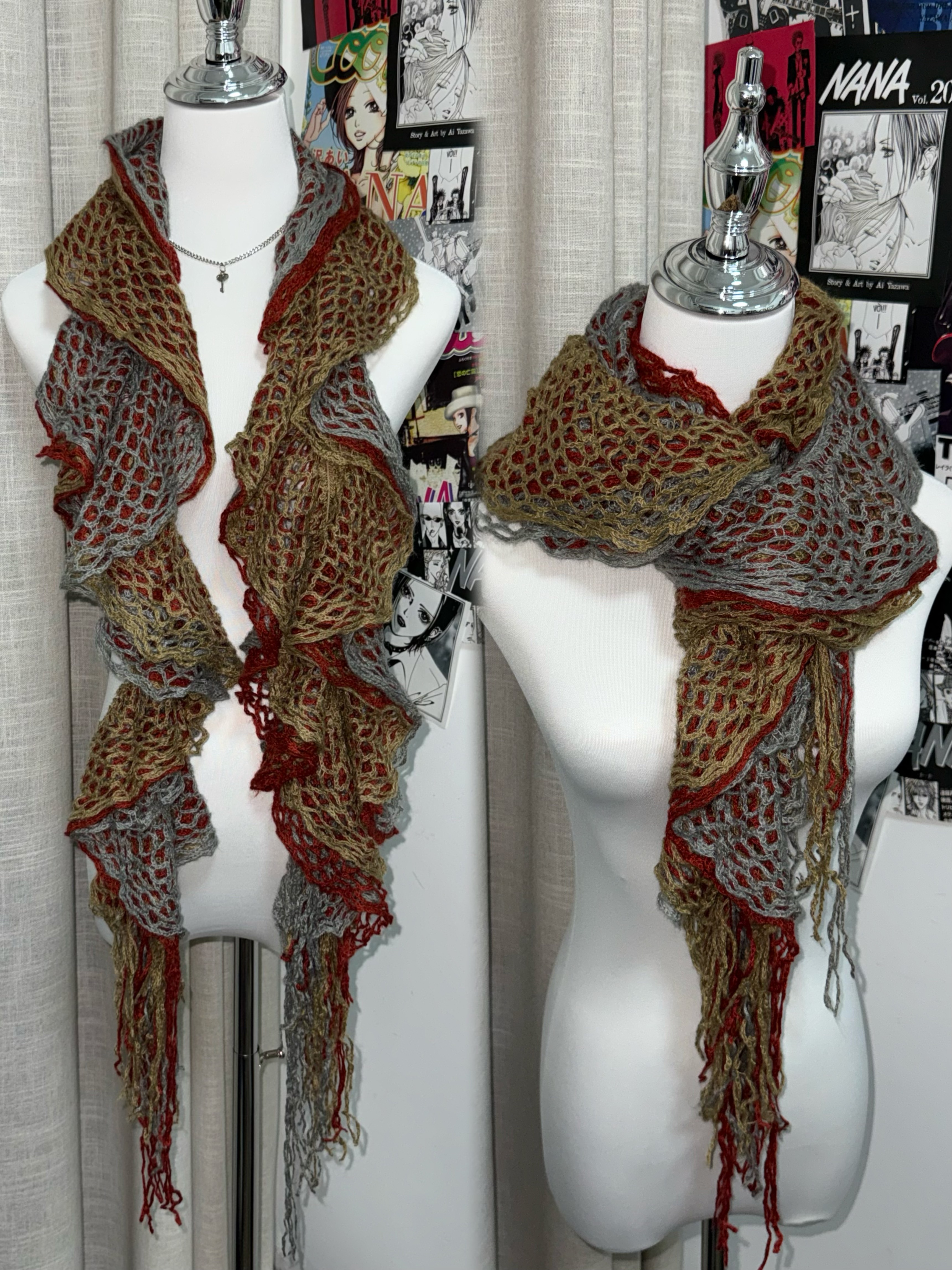 Multi-Color Mesh Scarf