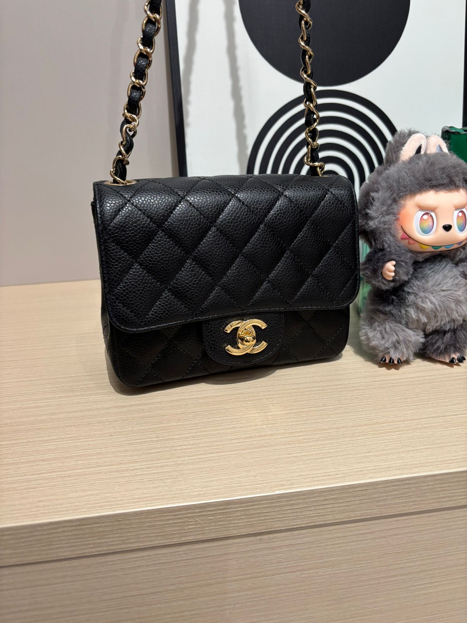 Chanel Mini Flap Bag 黑色荔枝牛皮金扣 100%Authentic, 98%New ✅12Card✅Dust bag✅Box