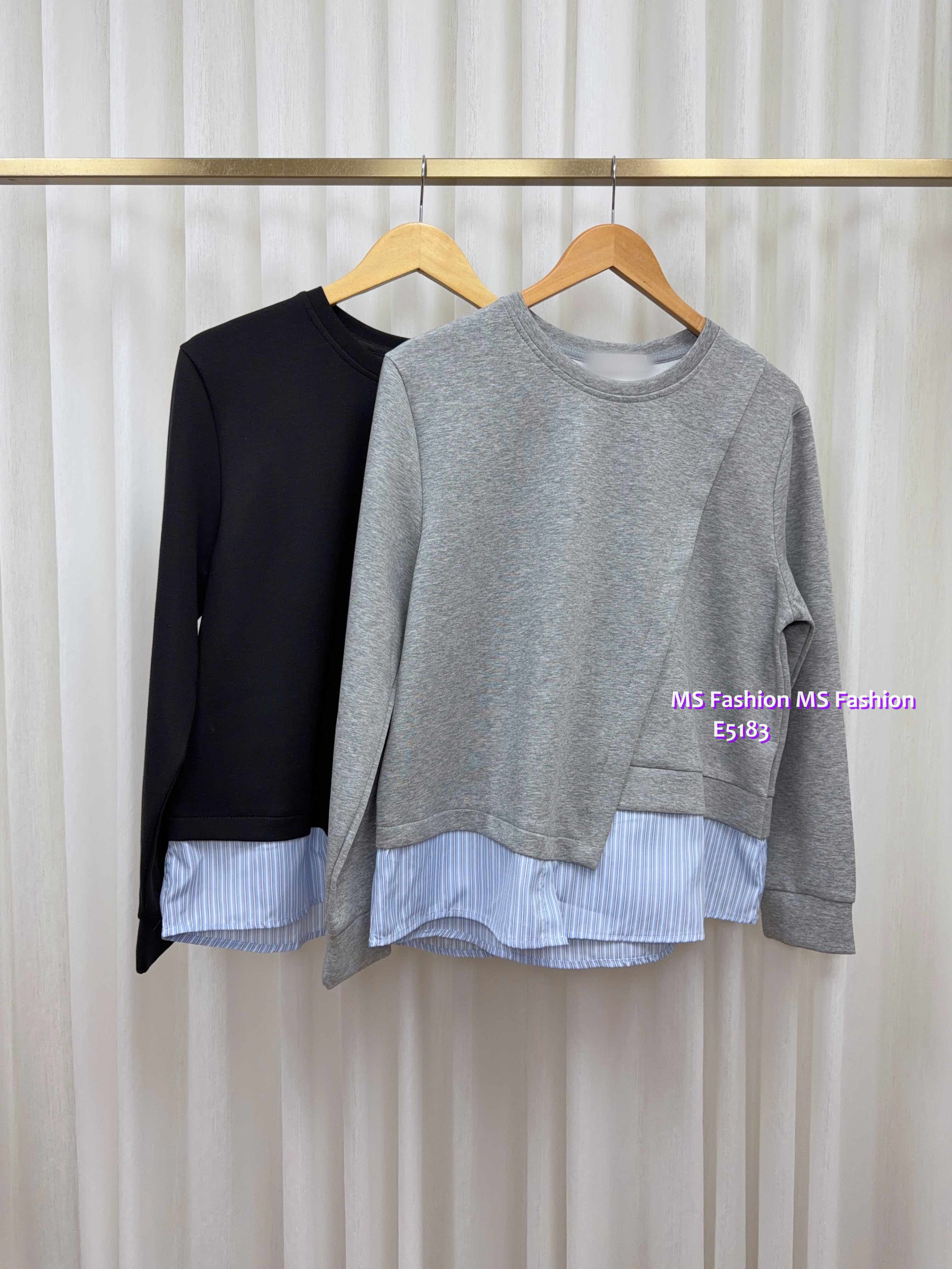 E5183 拼條子pattern top