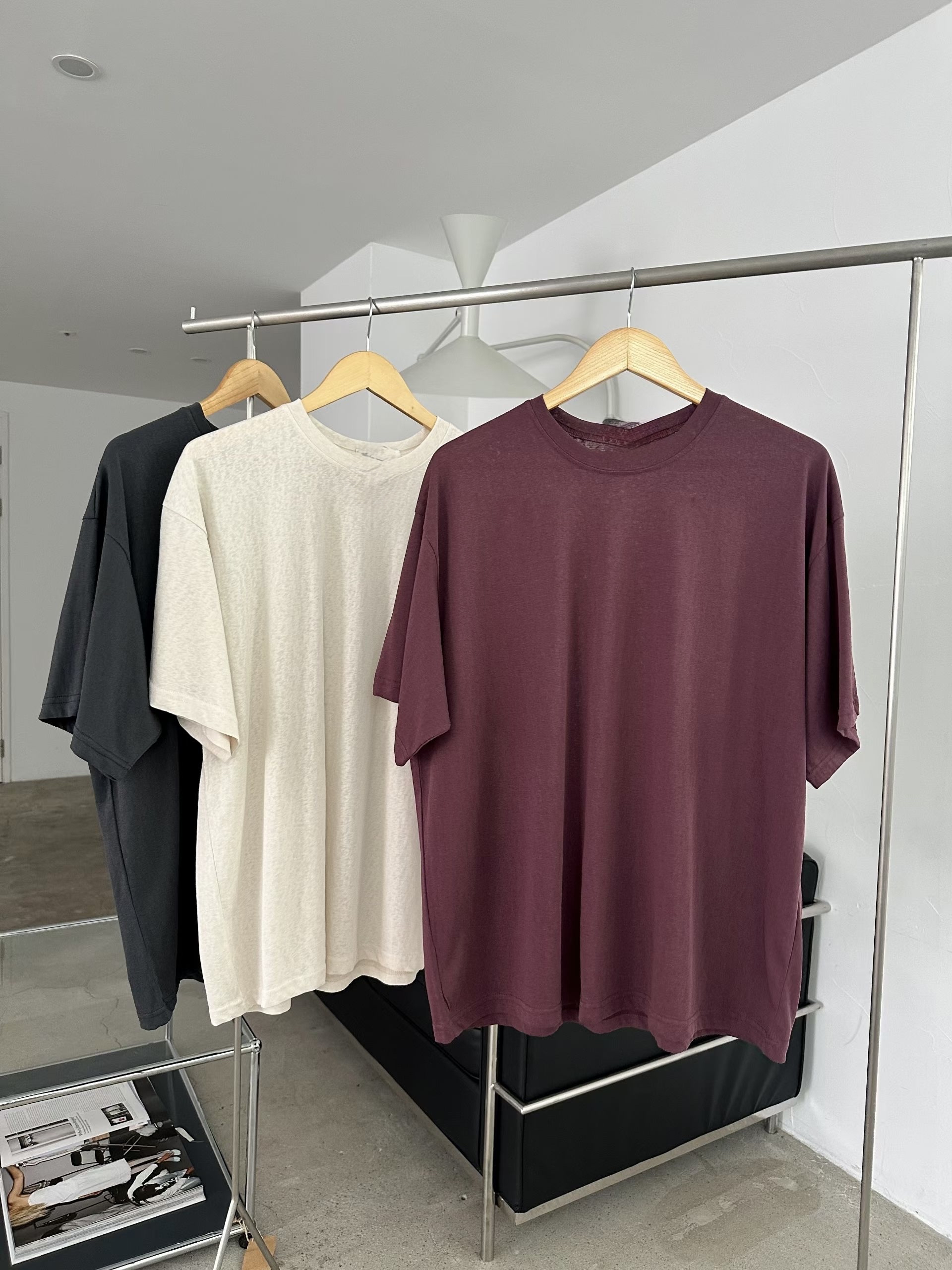221444 淨色長Tee