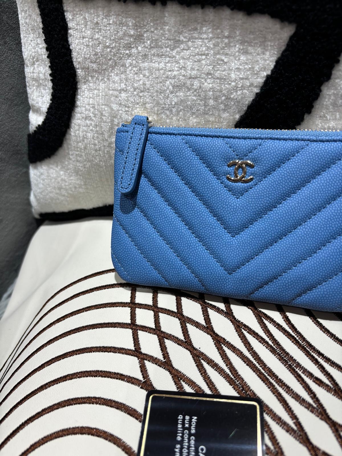 Chanel mini zip pouch 荔枝牛皮拉鍊卡包 100%Authentic,Unused ✅27card  ✅Box 