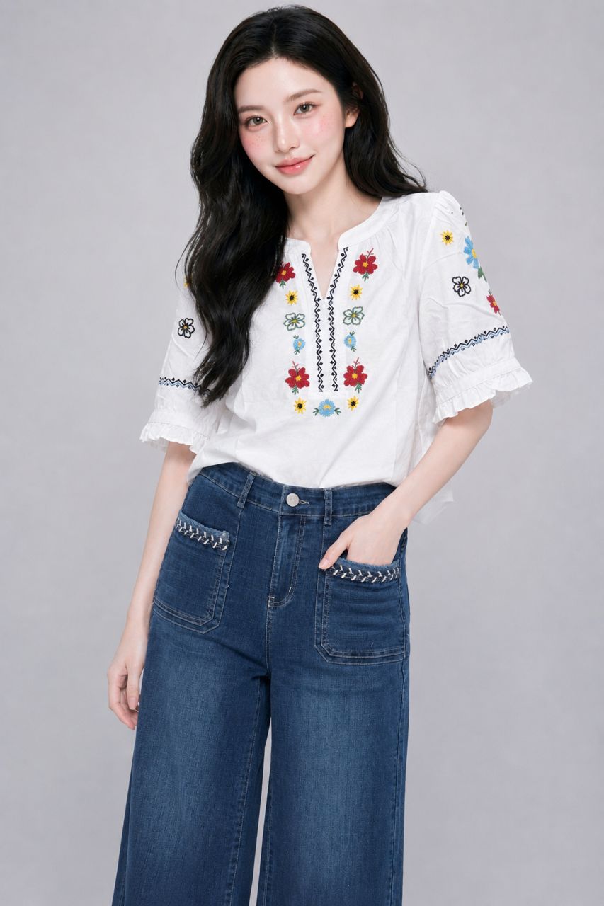 85665 Rosalie Embroidered Blouse