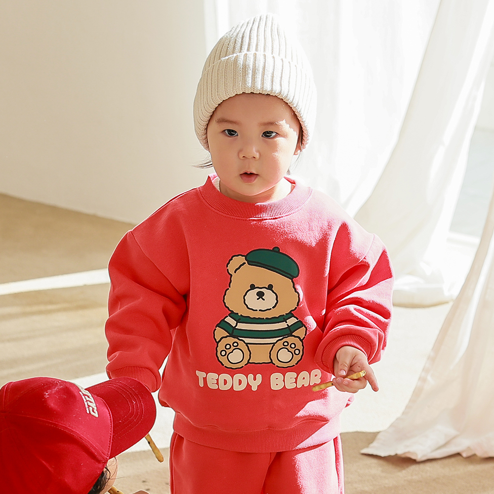 UBMOM 2023 Winter Teddy Series Berry Teddy 運動上衣-紅色