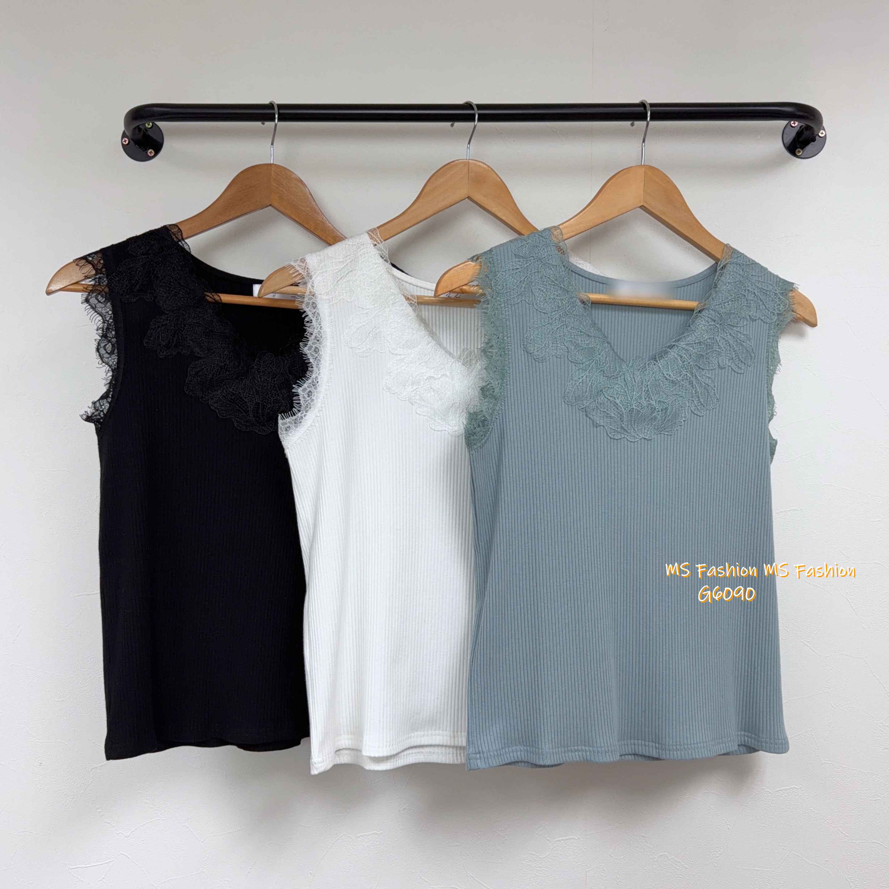 G6090 韓國🇰🇷V領lace背心