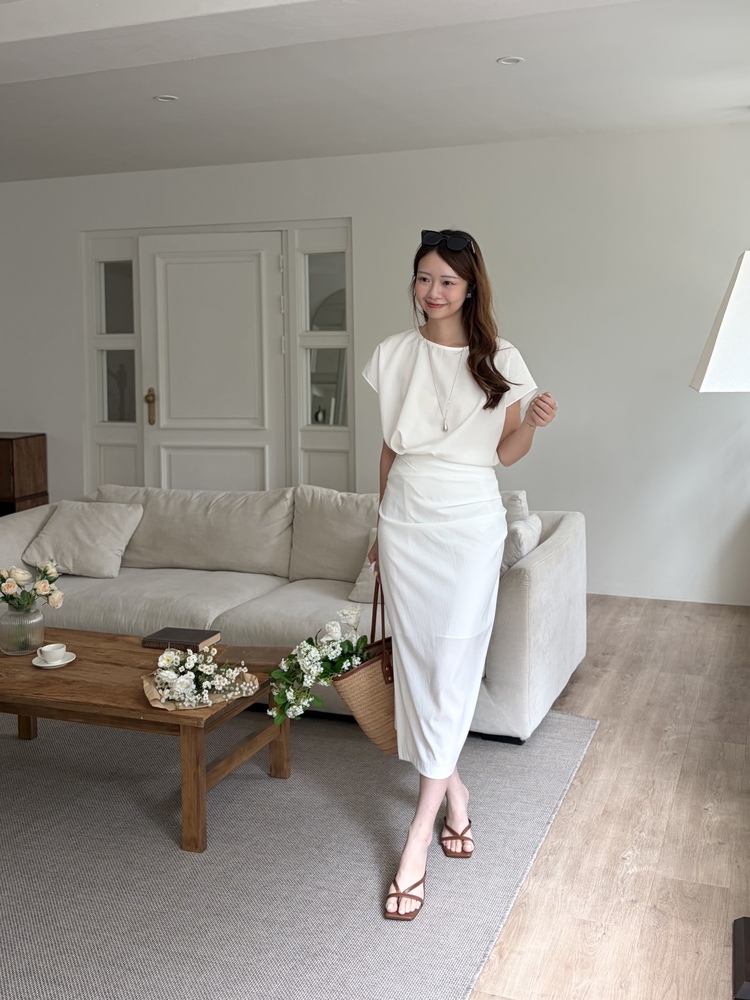 Lyra Ruched Set (White)