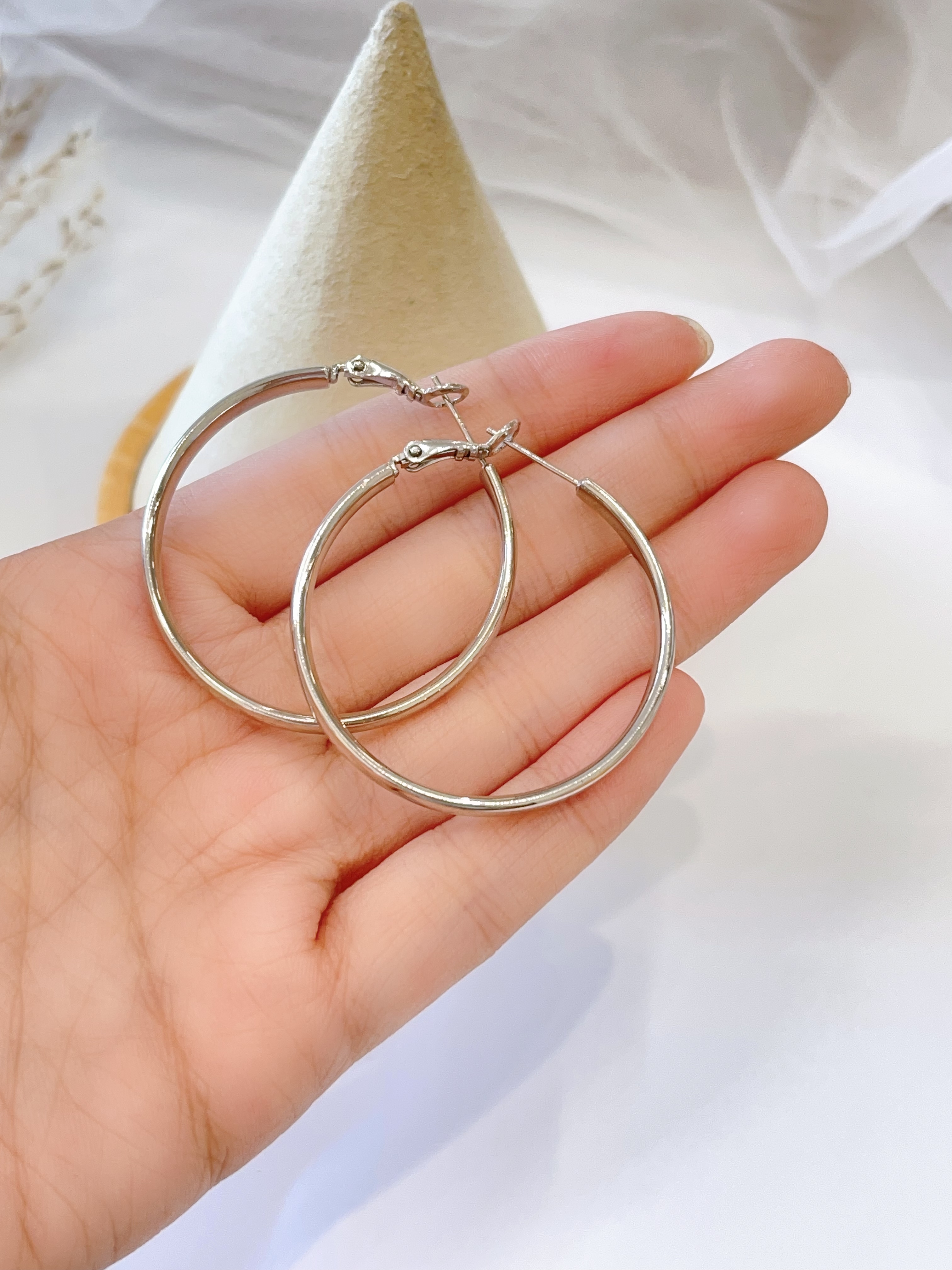 质感超好素圈耳圈耳环