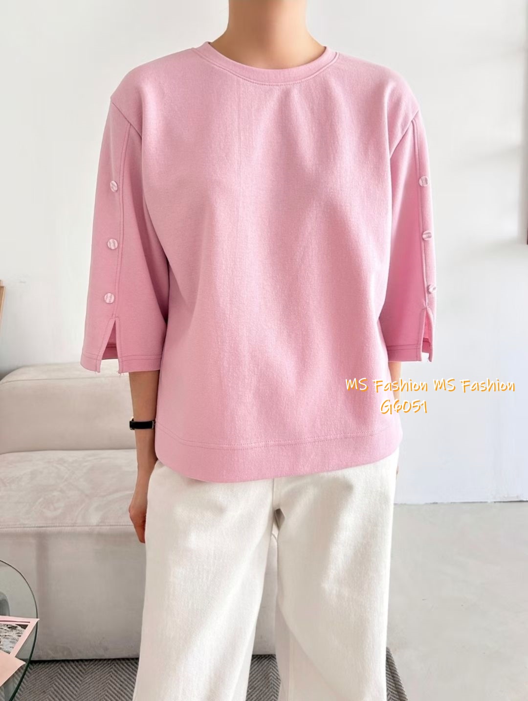 G6051 韓國🇰🇷特色袖鈕top