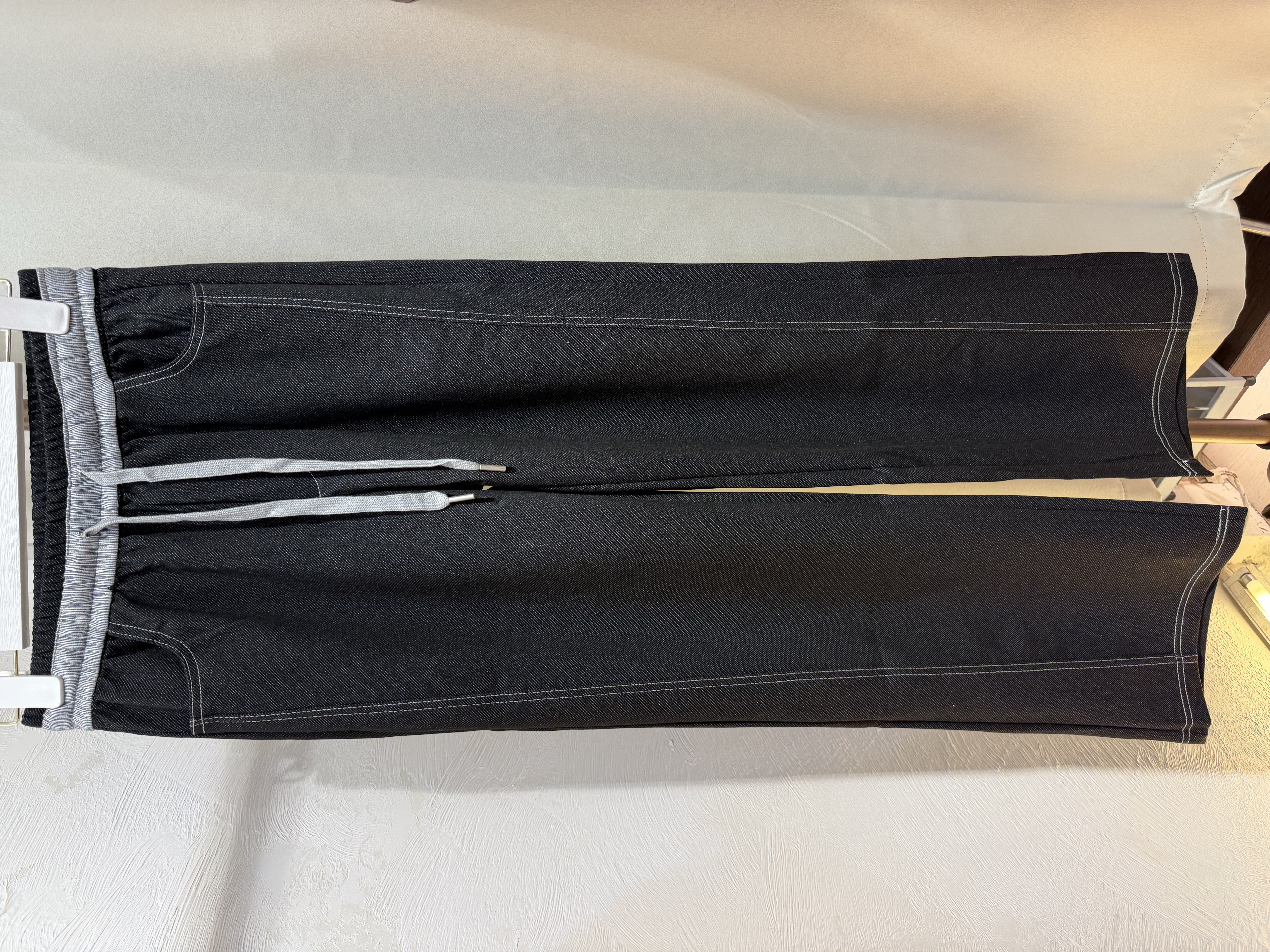 拼色腰闊腿褲，26-34腰，長38