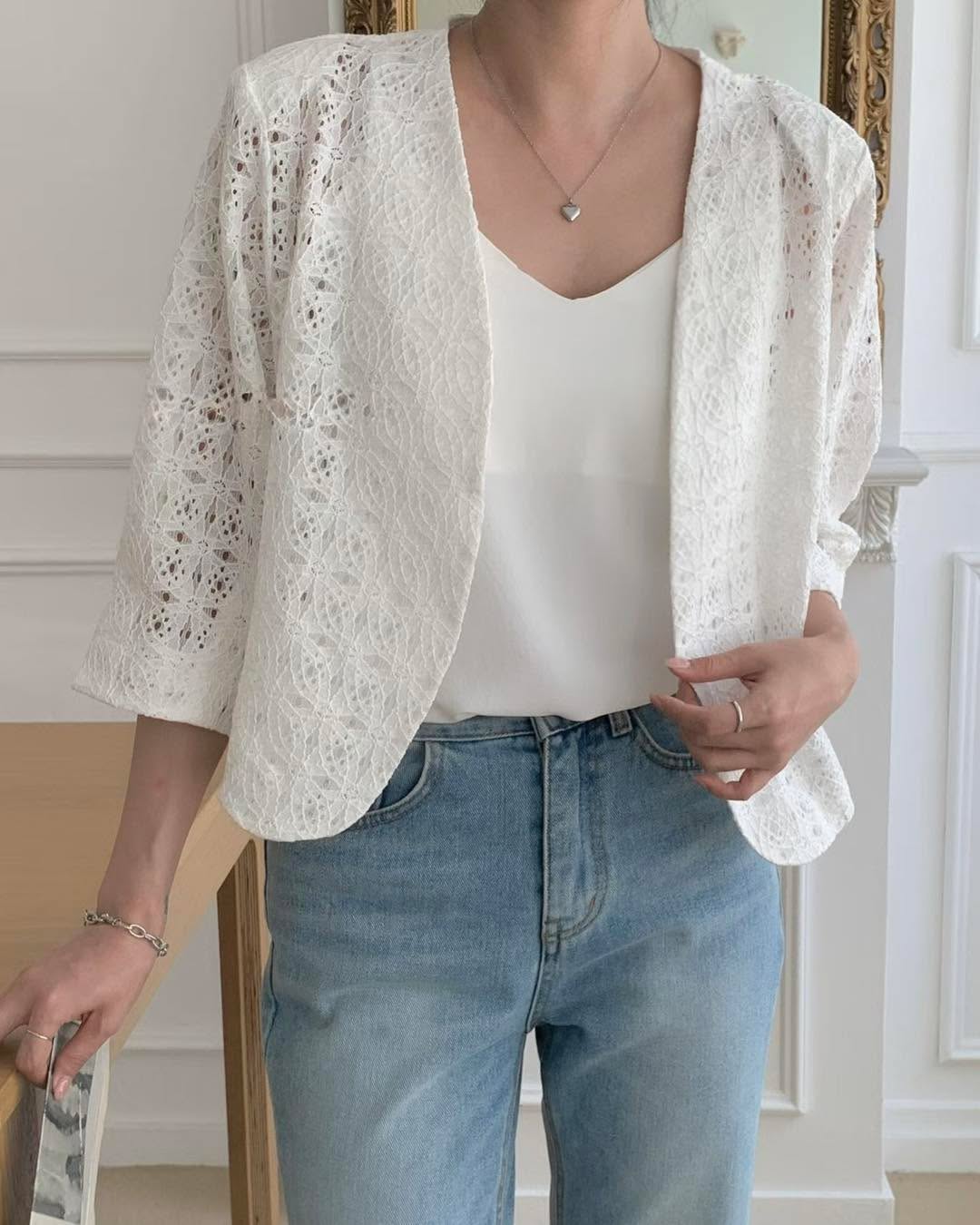 返工通花中袖外套