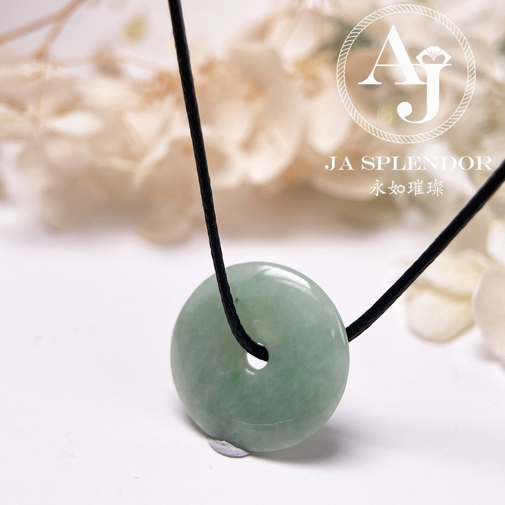 JN-3124 天然翡翠A玉 果綠平安扣