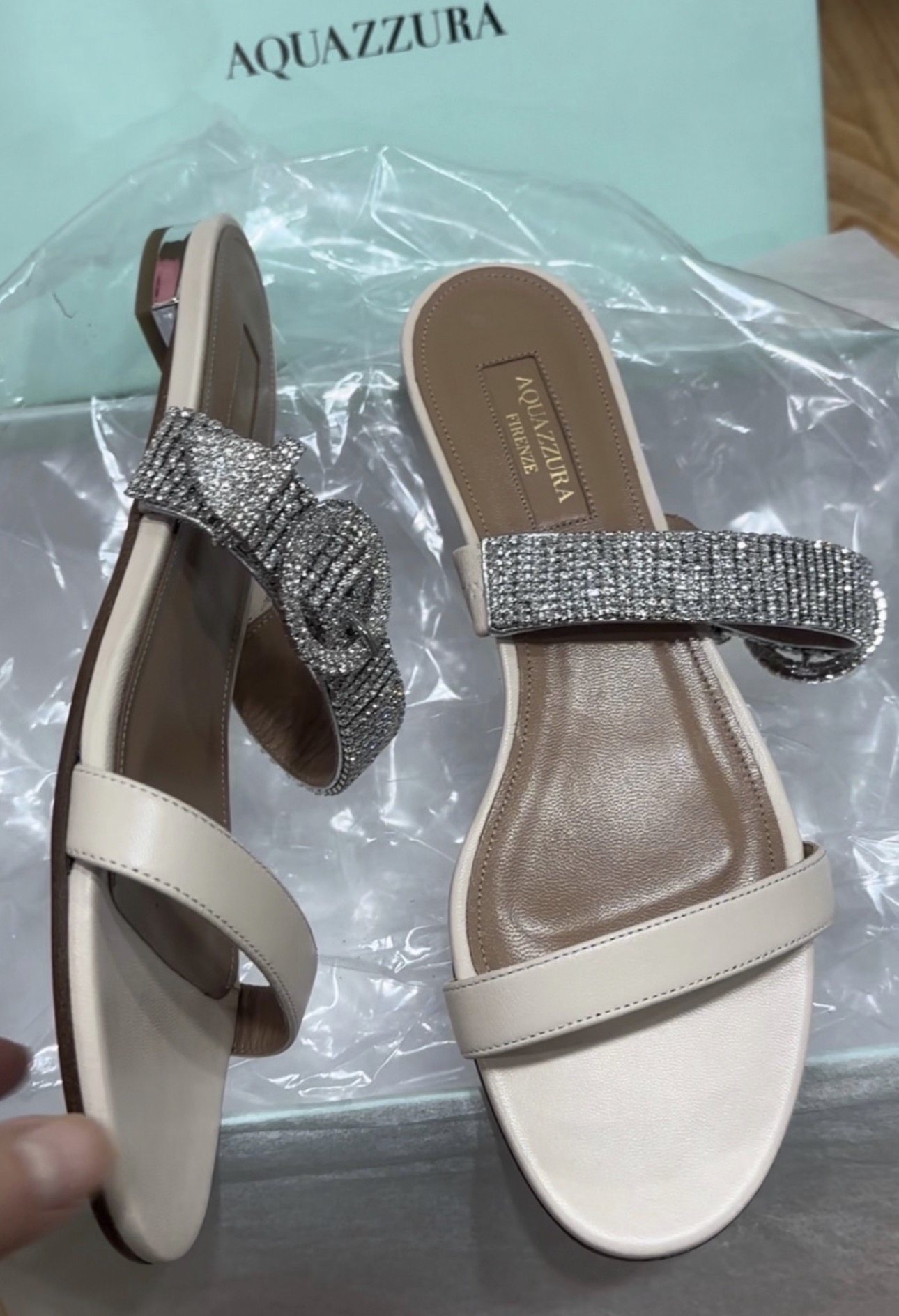 Aquazzura 水鑽涼鞋 37