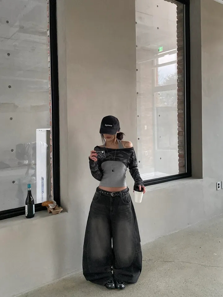 Camo Halterneck Layered Crop