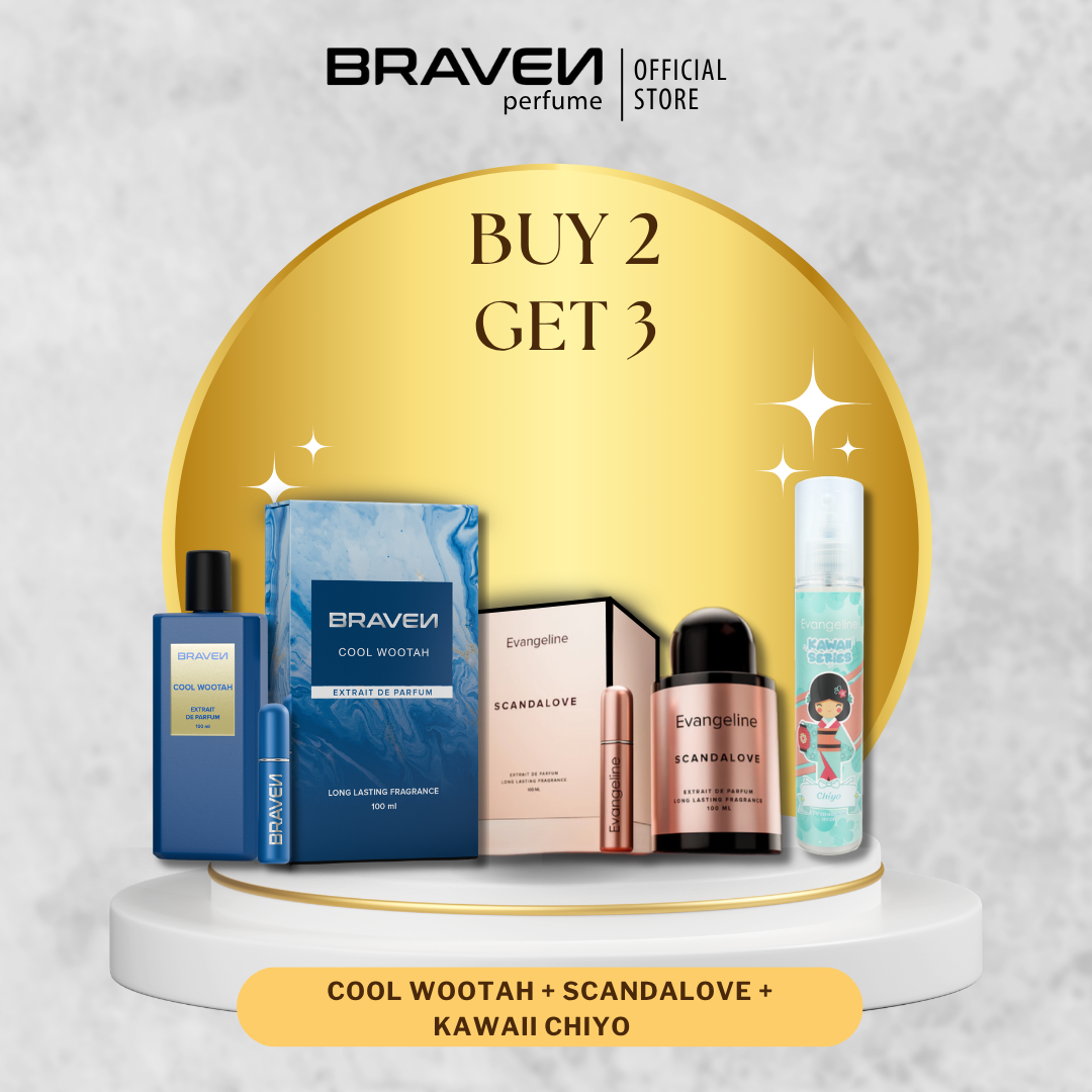 Braven + Evangeline Perfume Couple Set - Buy 2 Get 3 - Cool Wootah + Rose Gold Scandalove