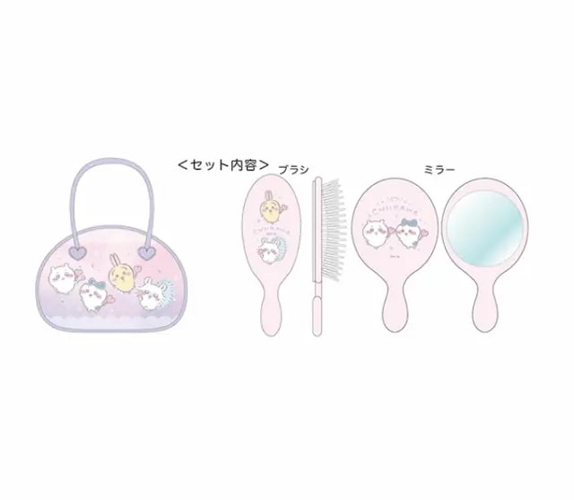 Chiikawa 吉伊卡哇 PVC郊遊小手袋 (梳及鏡) 知育玩具 角色扮演 (適合 3 歲及以上兒童) 平行進口