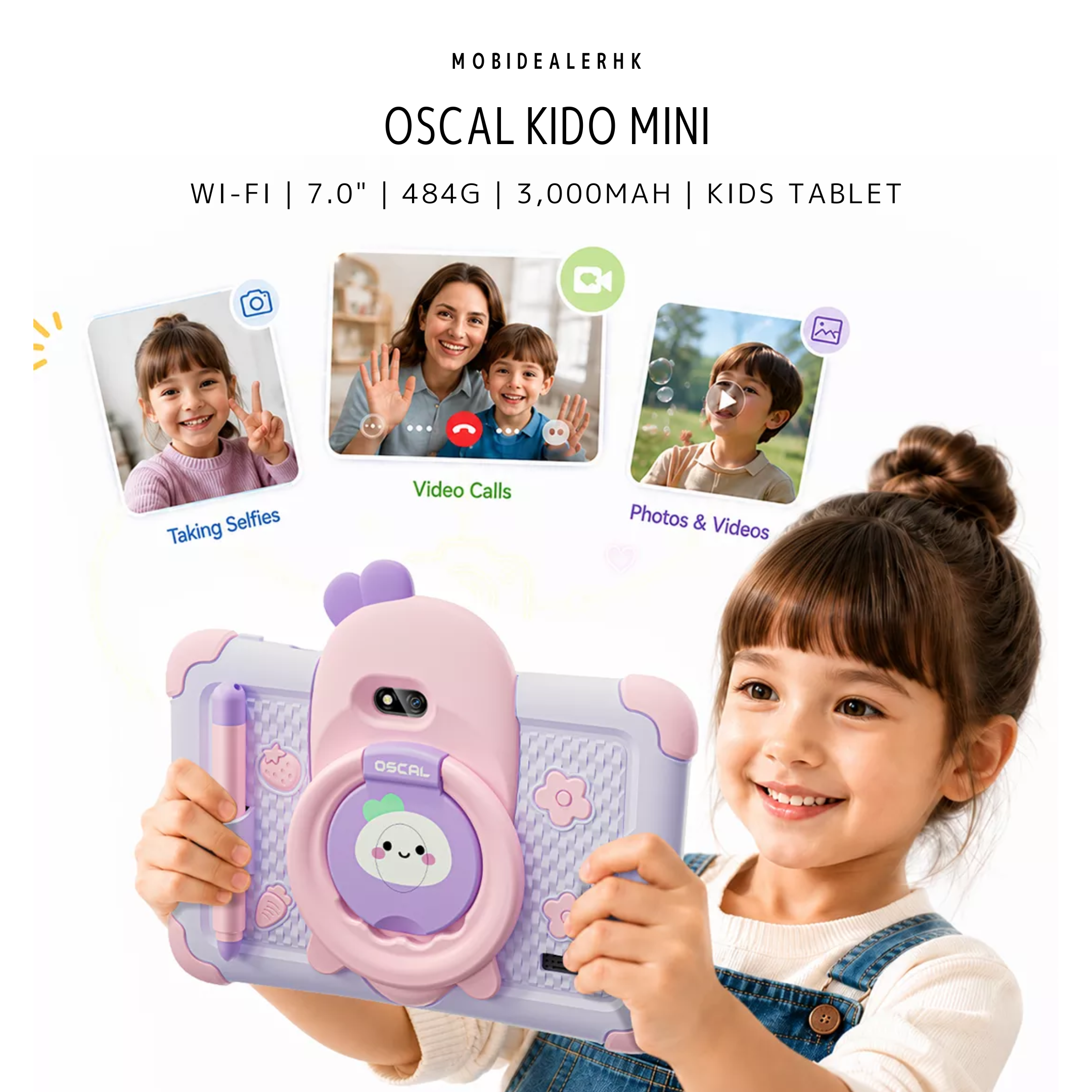 Oscal Kido Mini | WiFi | 平板電腦 | 7.0" | 兒童專用防摔學習平板