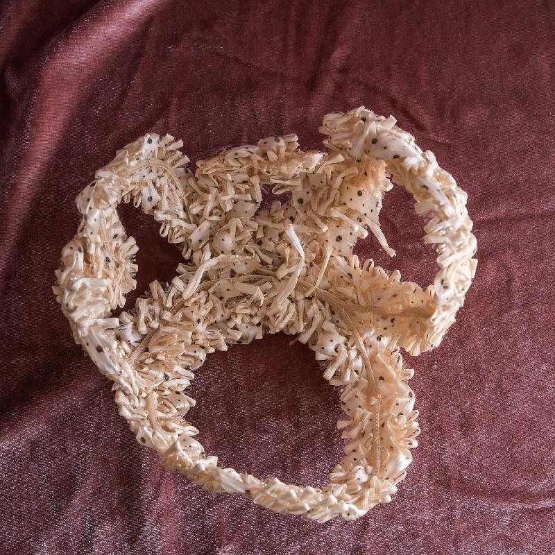 Vintage 1950s Three Circular Outline Sparkle Straw Sculptured hat /Vintage Casque/ Vintage Cocktail Half Hat