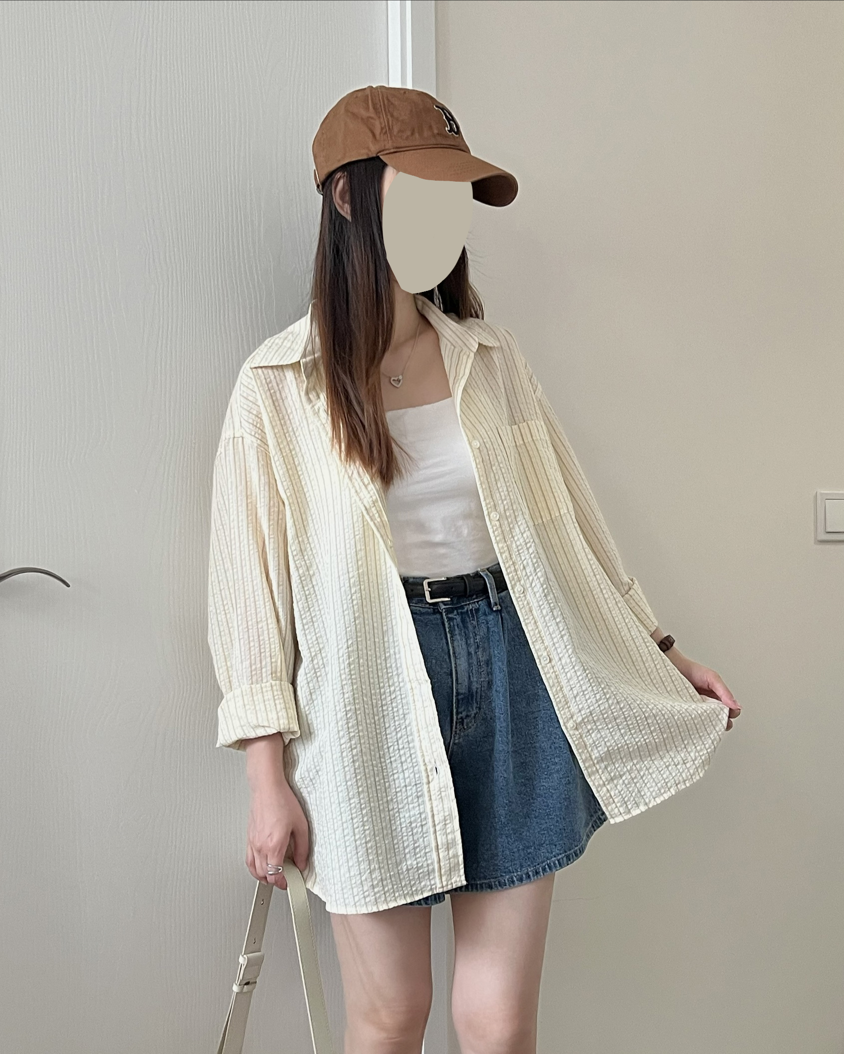 檸檬皺皺條紋恤衫 免熨