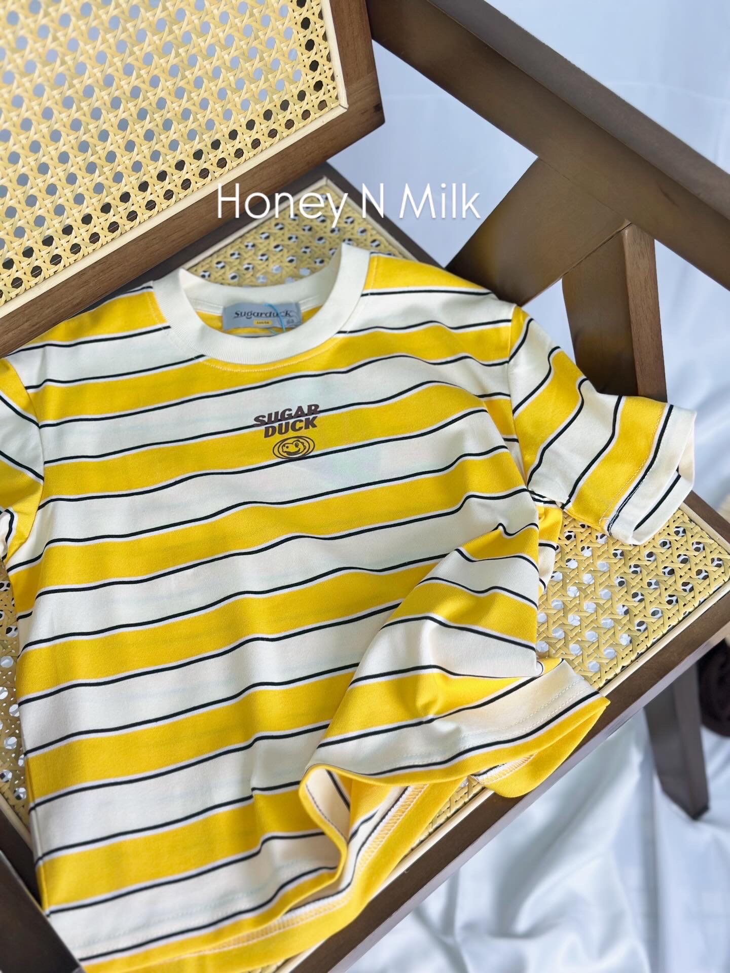 SGD+ Stripe Yellow Dino Top