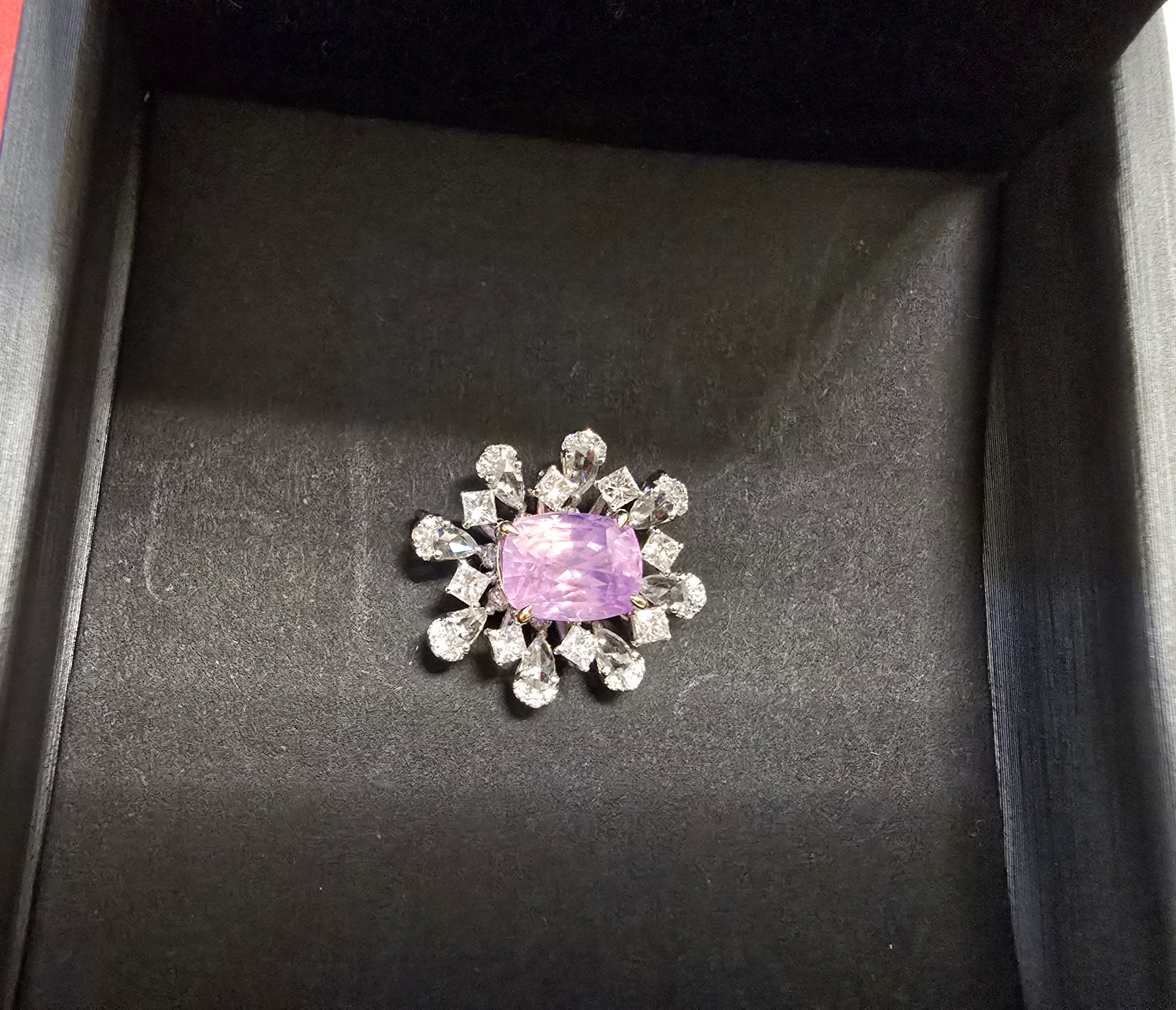 18K帕帕拉卻鑽石吊墜