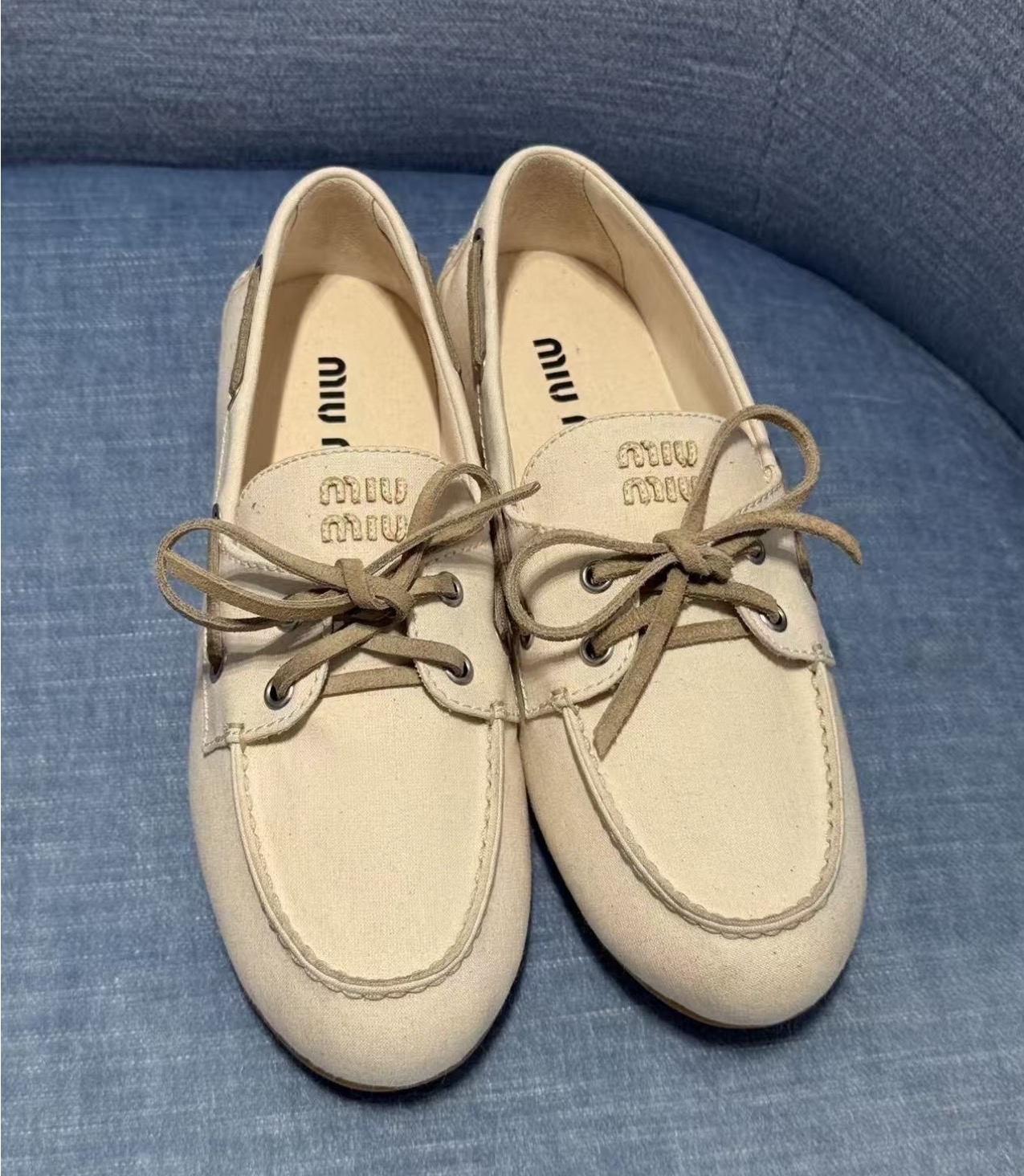 新款🆕 訂貨📮 MIUMIU 帆布帆船鞋 Size 36/36.5/37/37.5/38/38.5/39/40