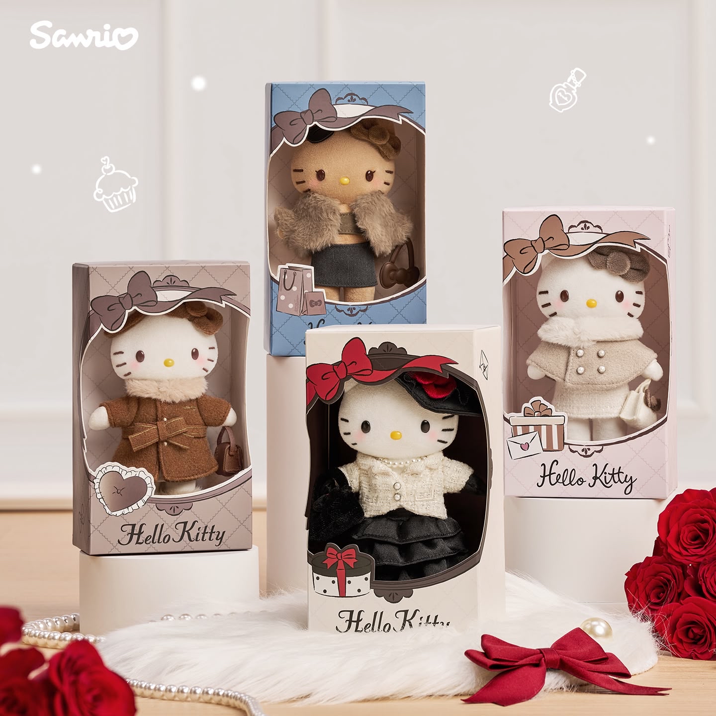 上海限定Sanrio盒裝Hello Kitty秋冬系列長腿公仔