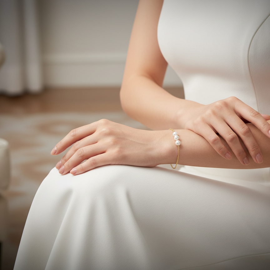 Boccia Titanium 03072-02 Bracelet 鈦金屬 / 鍍金 / 珍珠手鏈