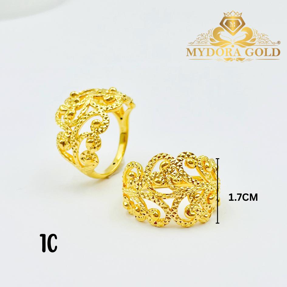 MYDORA Cincin Tiara Jawa Pahat Klasik (5G) l EMAS 916/22K