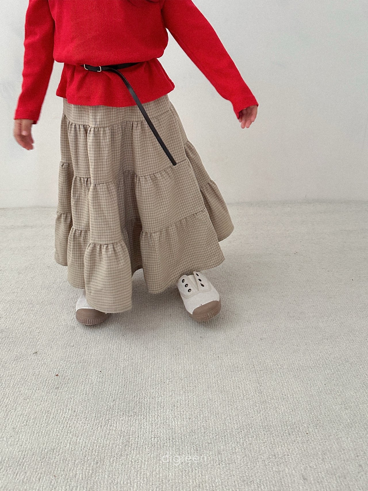 Digreen | check ruffle skirt 