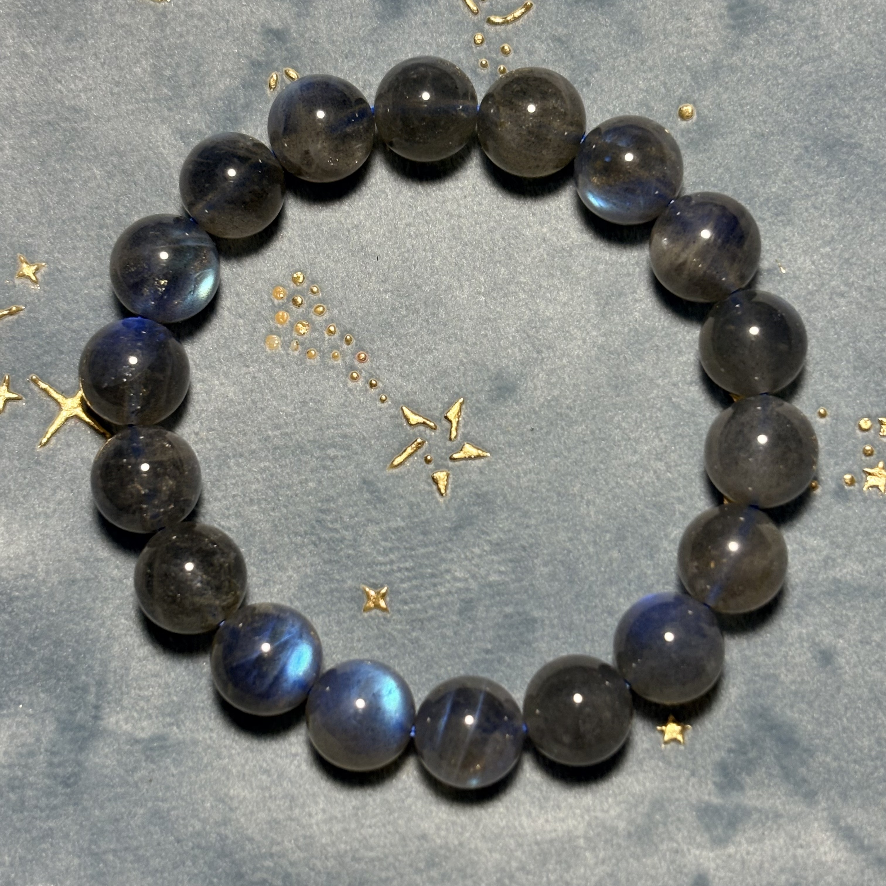 11mm藍光拉長石手串No 1436