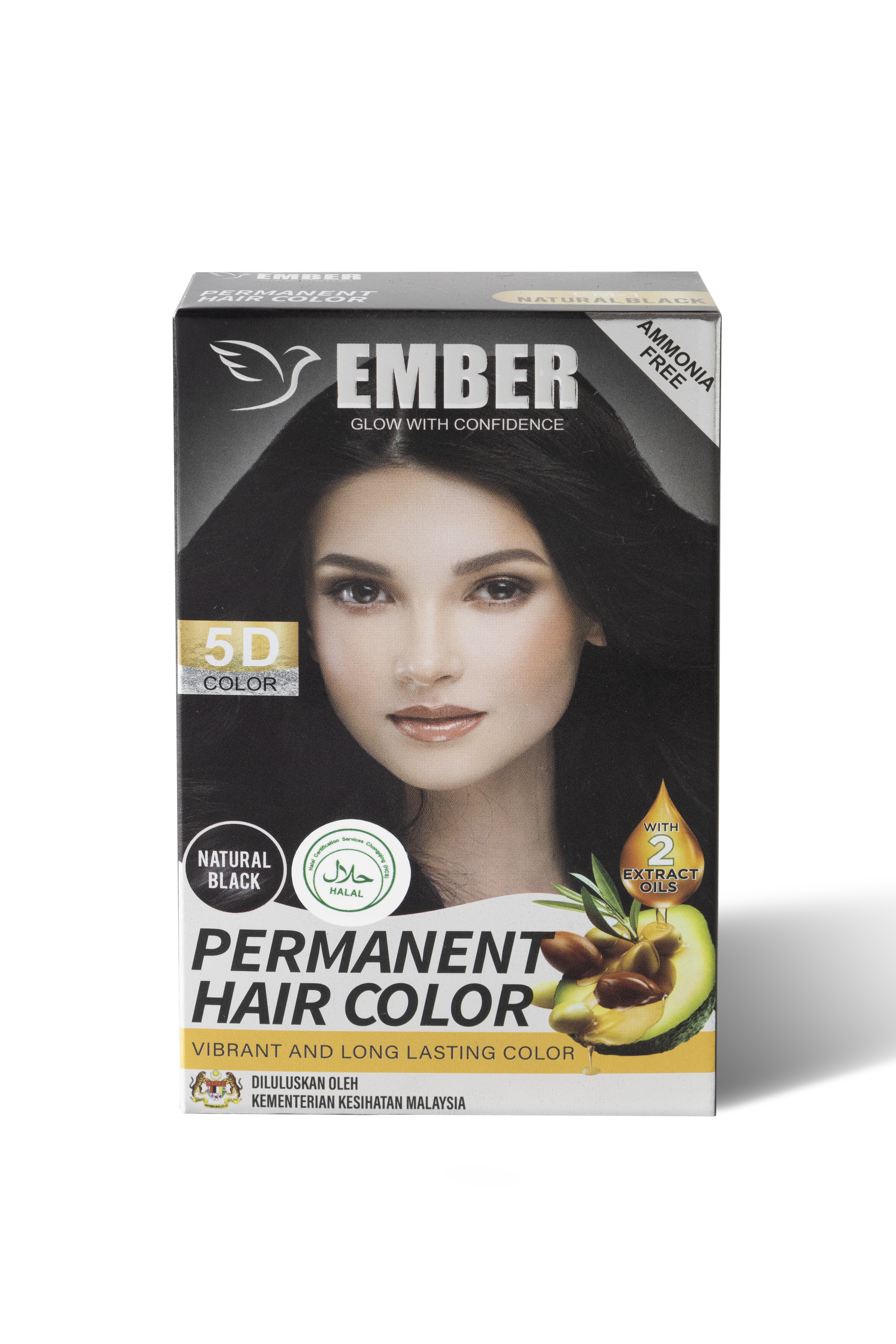 EMBER Permanent Hair Color 30ML / EM-1 / NATURAL BLACK
