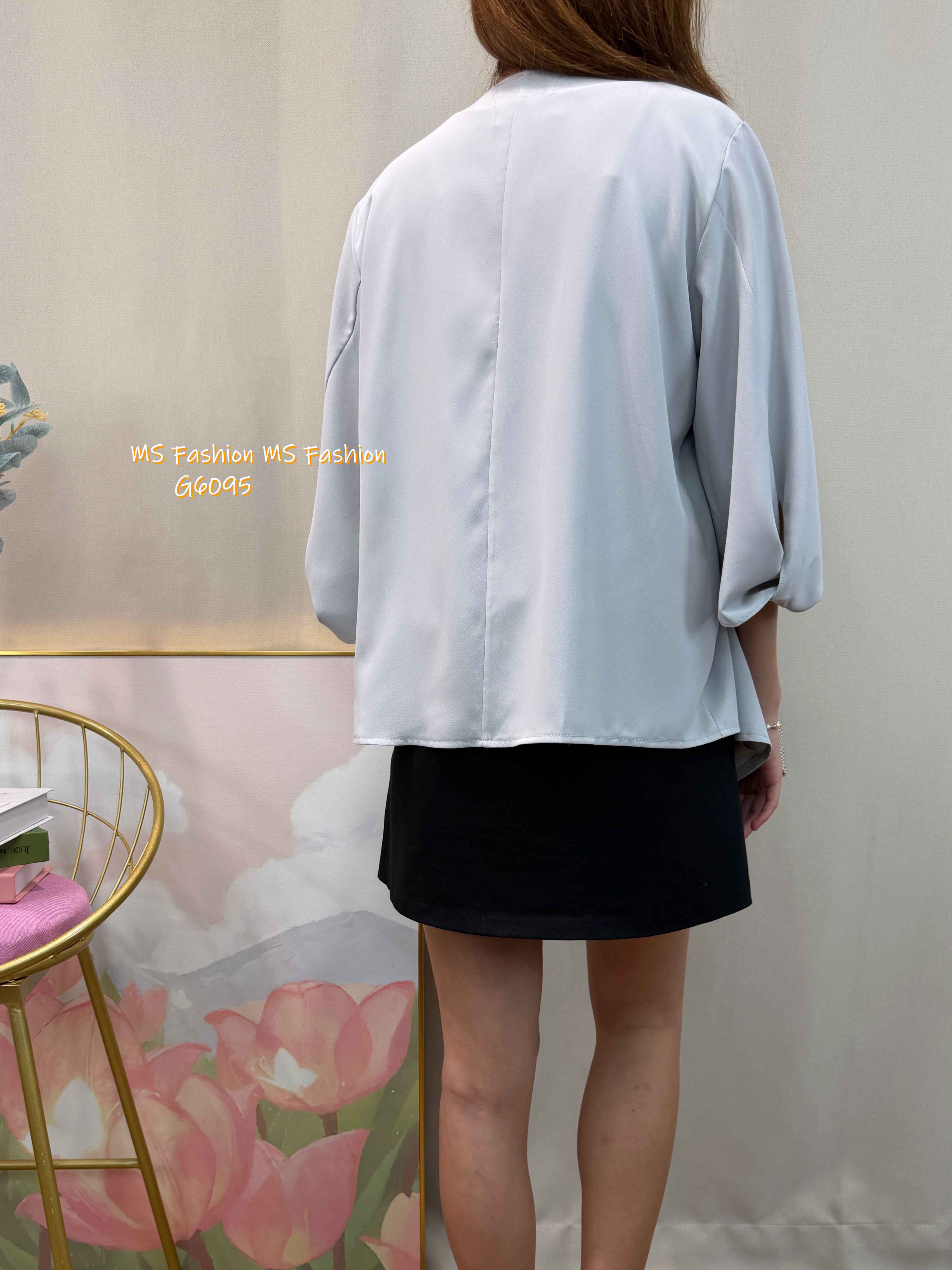 G6095 韓國🇰🇷開胸扭結袖薄外套