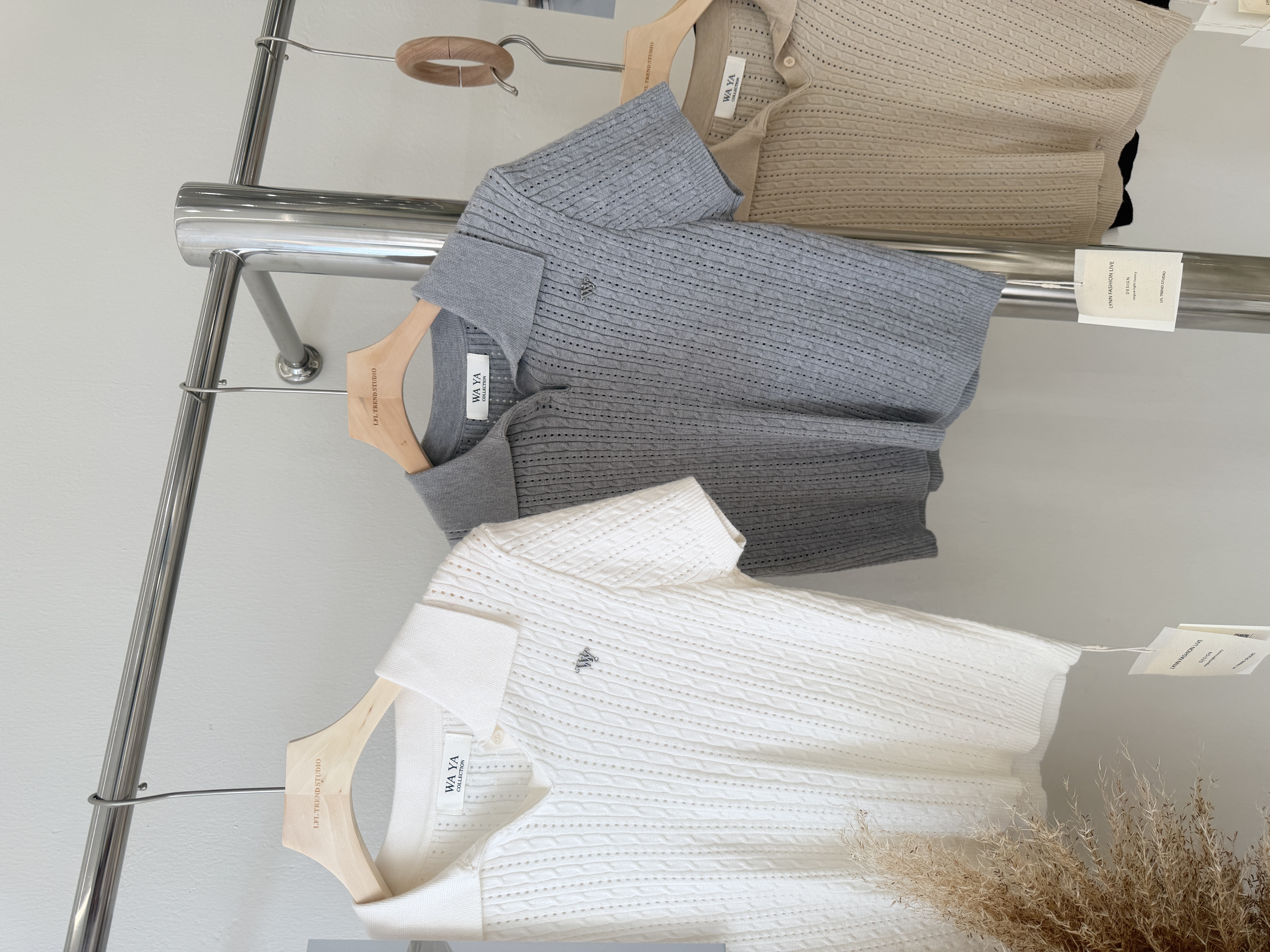 6521 韩系纹路感针织短袖