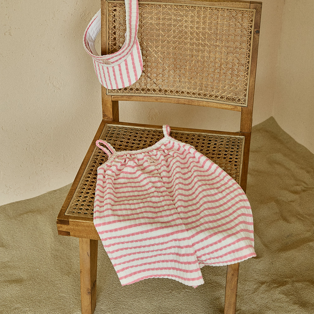 DOTTODOT 夏日海邊系列-毛圈布連身吊帶褲 120