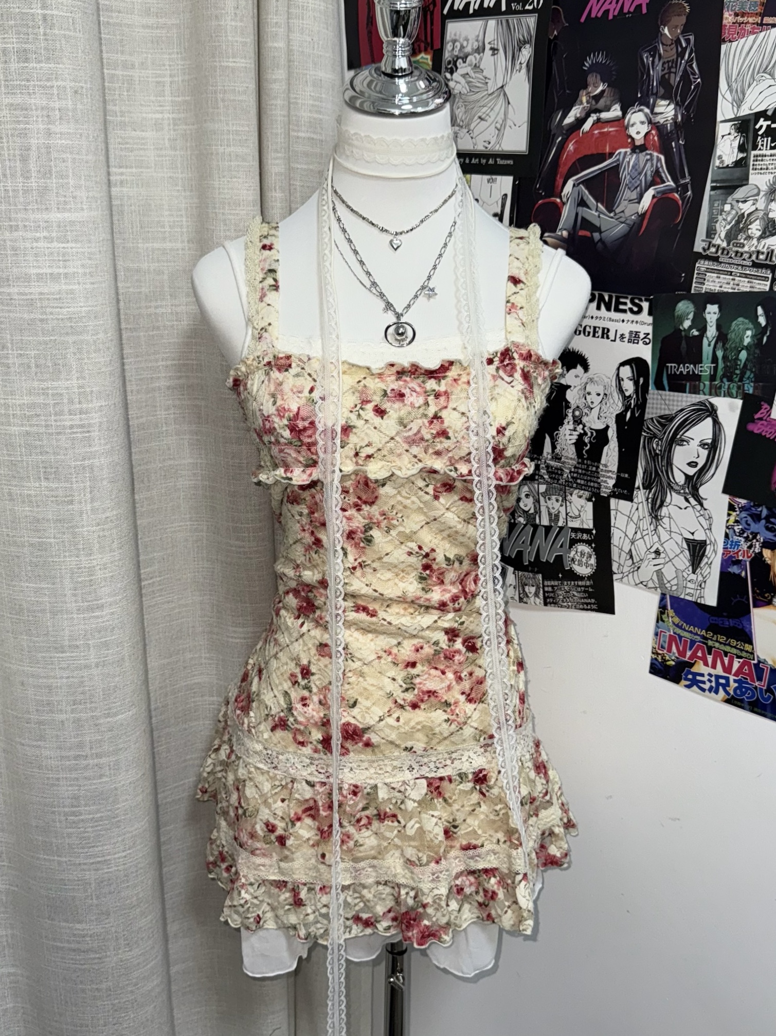 Nana Coquette Floral Lace Slip Dress