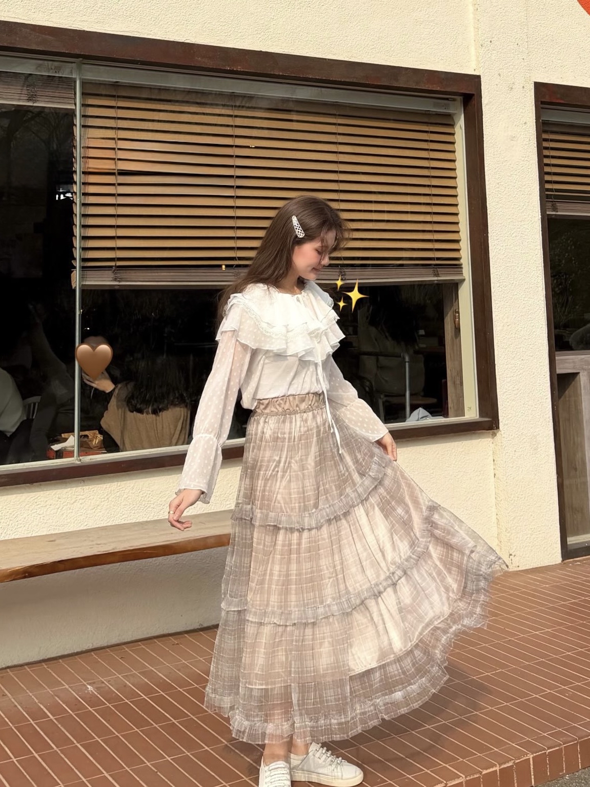 Plaid Layered Tulle Skirt