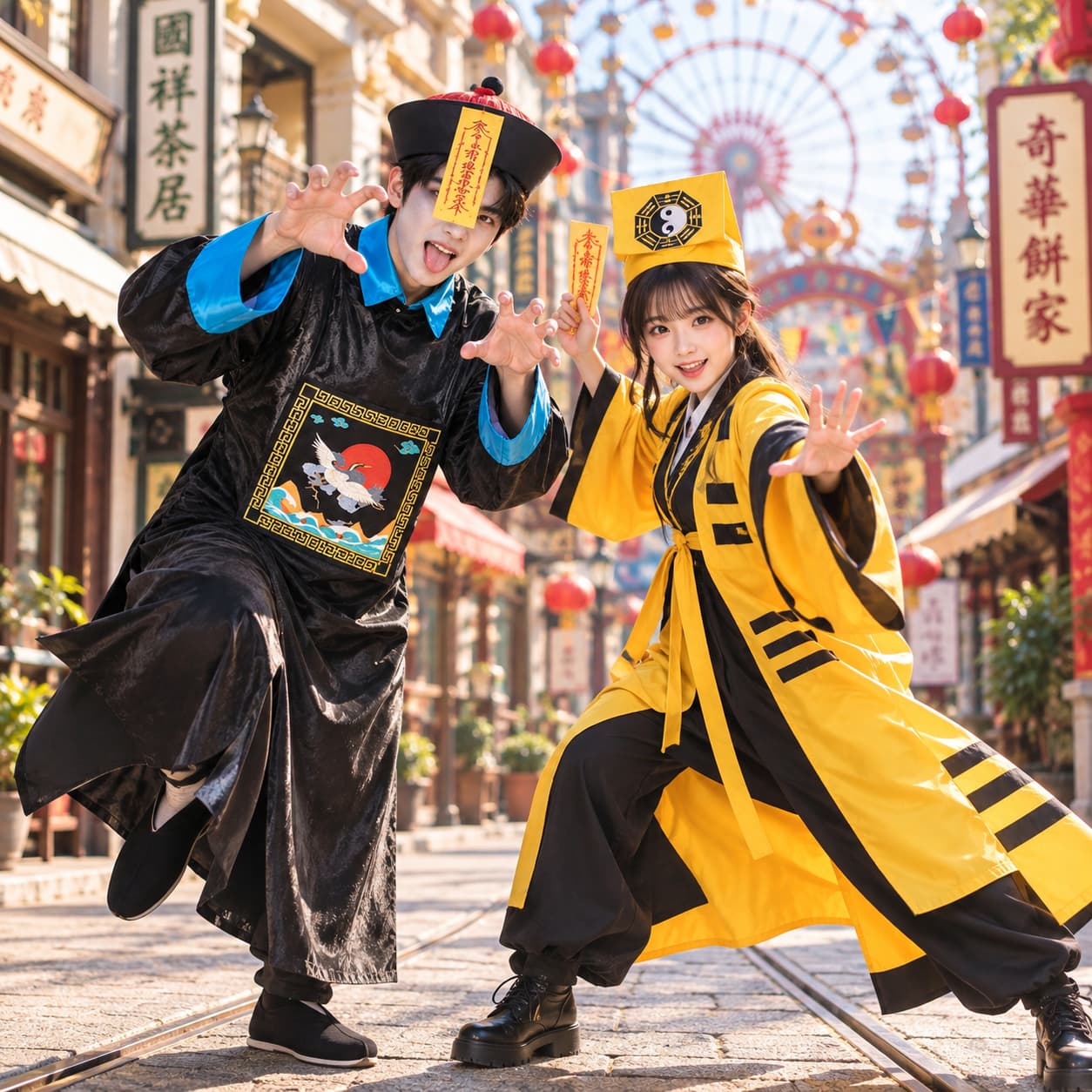 萬聖節情侶裝 道士殭屍搞笑角色扮演服 Halloween Couple Costume 香港現貨 CPL1008