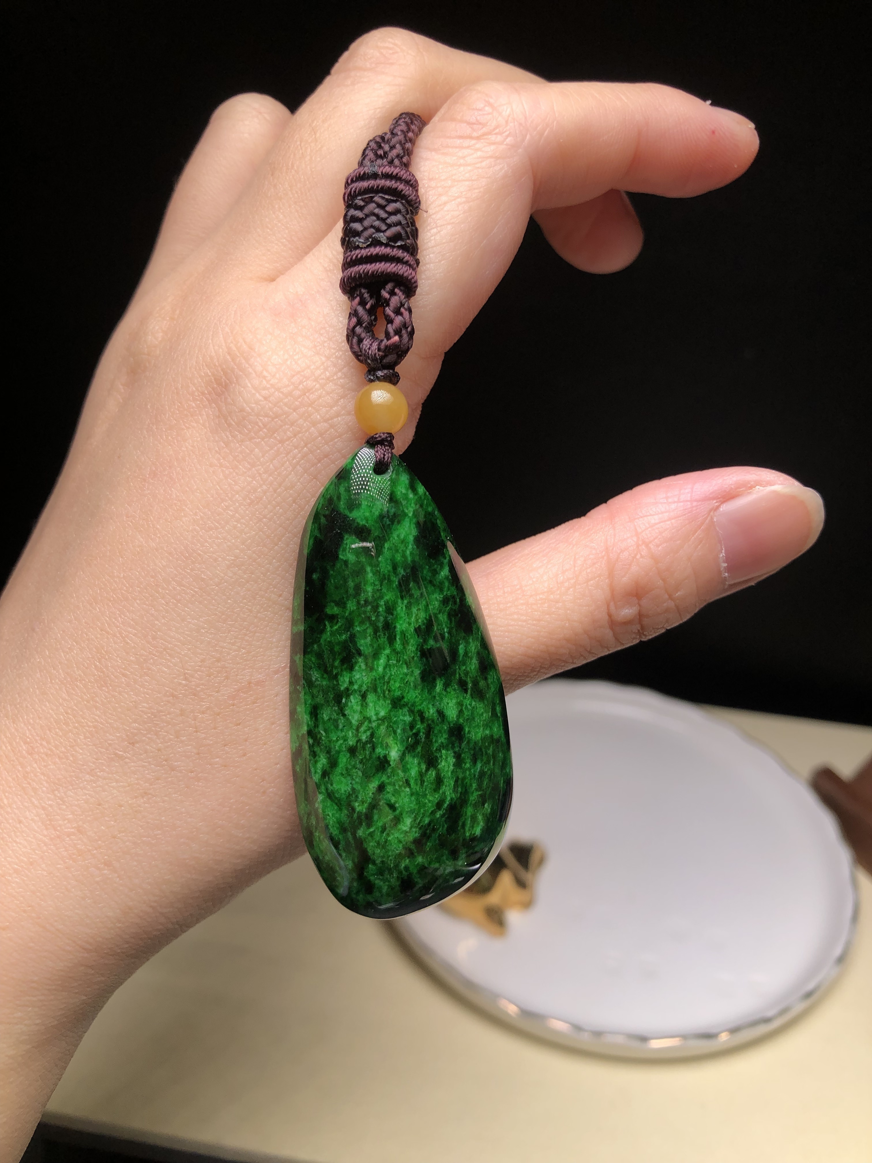 花青原石吊墜 B08122