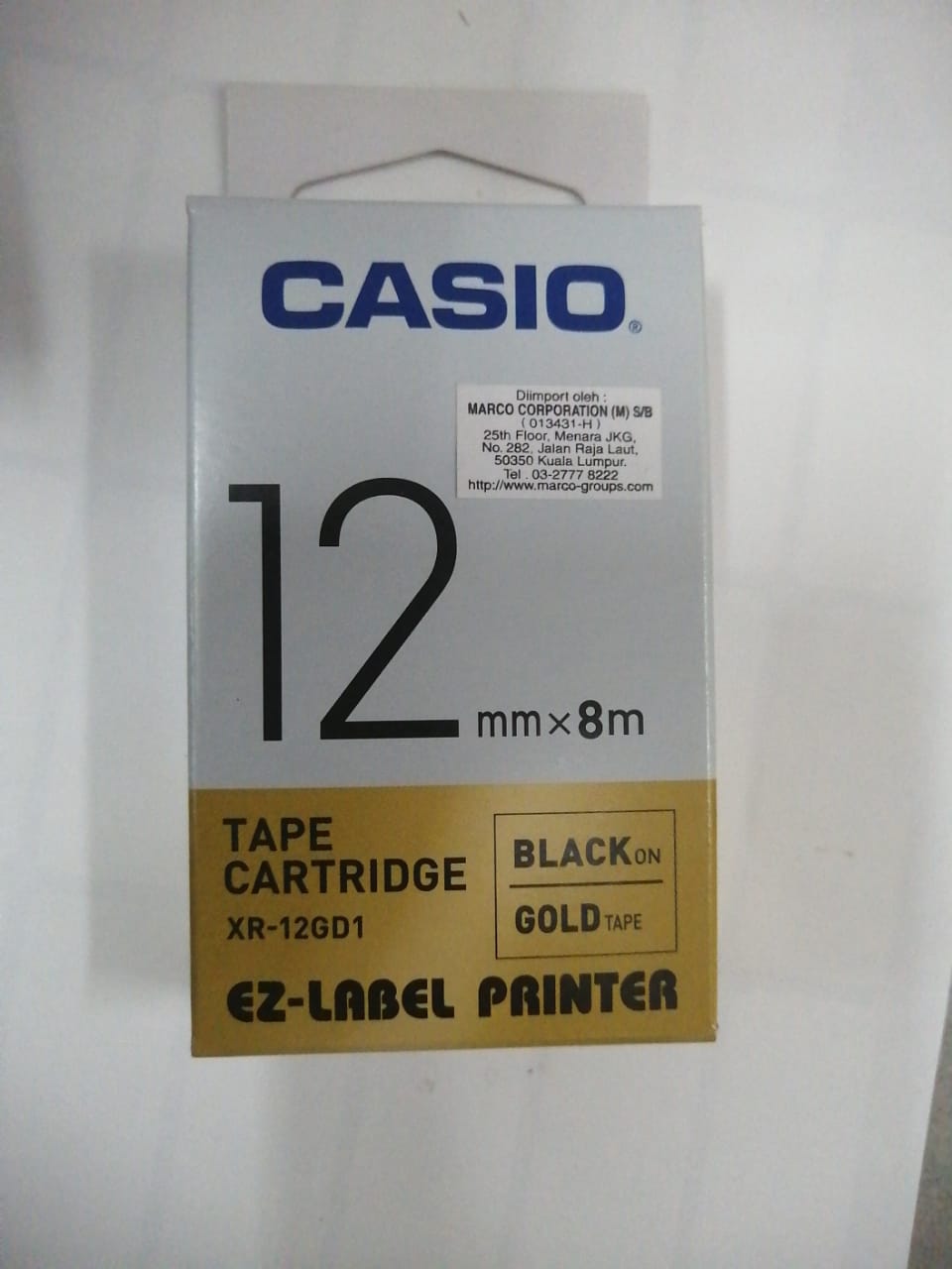 CASIO ORIGINAL GENUINE 12MM EZ LABEL TAPE FOR KL-120 KL-130 KL-820 KL-60 KL-HD1 KL-8400 KL-G2