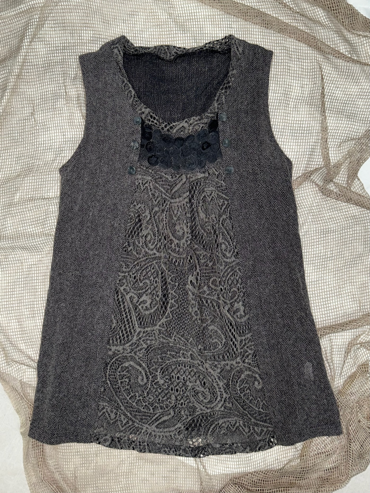 Vintage Contrast Stitch Top