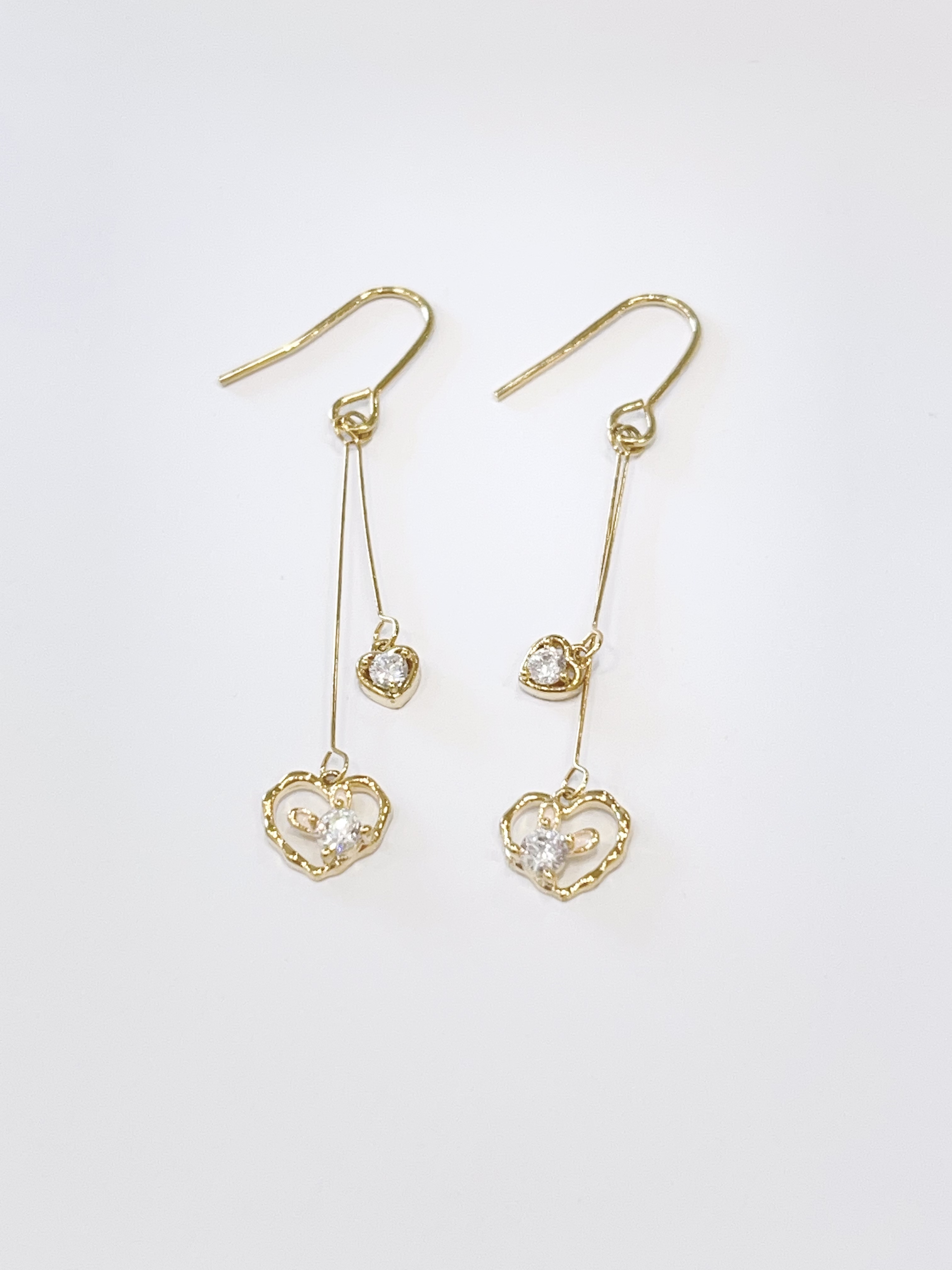 国风气质爱心钻石流苏耳环